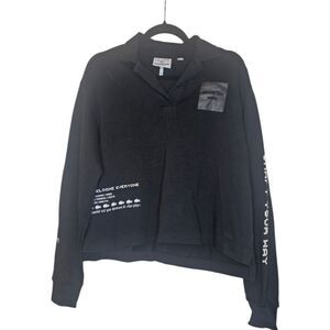 LACOSTE X MINECRAFT‎ Black Oversized Fit Graphic Polo - Size 36